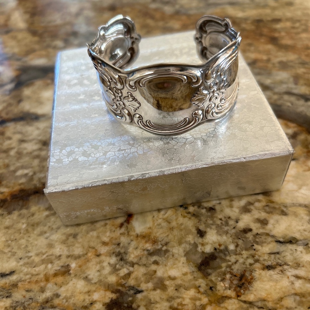 Vintage Gorham Sterling Silver Plated Cuff Bracelet YC 1380 Signed Gorham